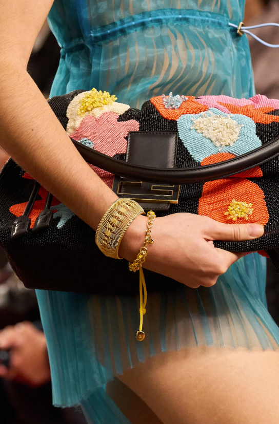 Fendi floral black bag
