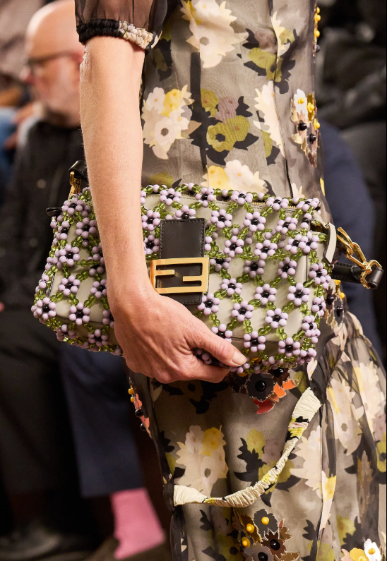 Fendi outside beaded bag close-up