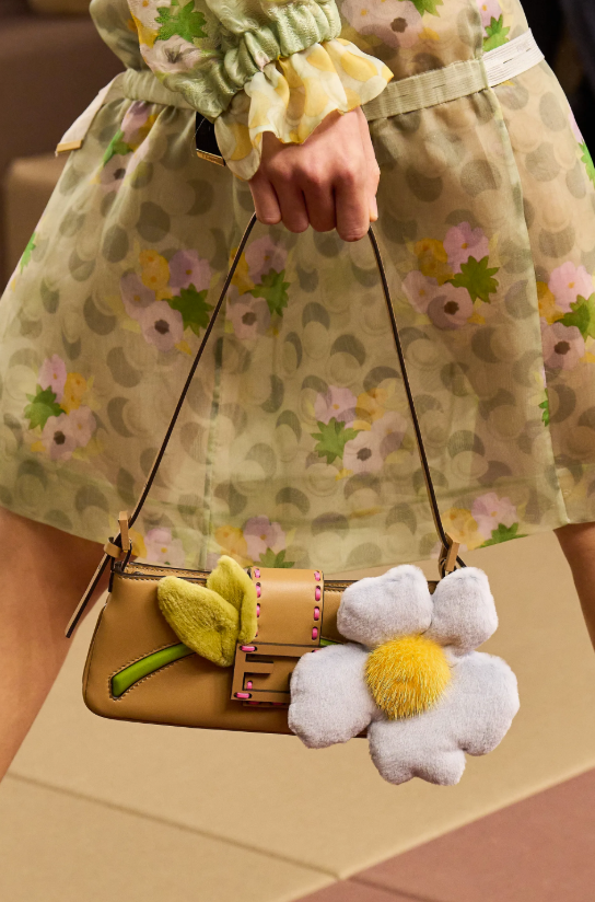 Fendi fur daisy flower bag